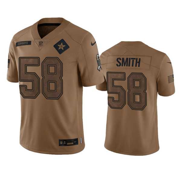 Men's Dallas Cowboys #58 Mazi Smith 2023 Brown Salute To Service Limited Football Stitched Jersey Dyin